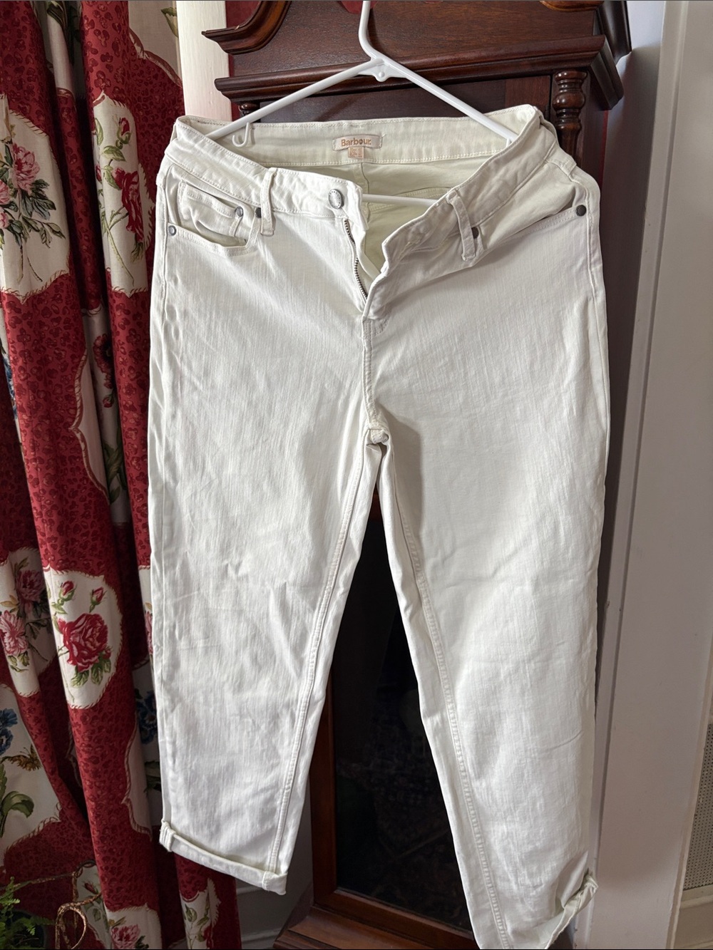 Barbour White Cropped Stretch Jeans